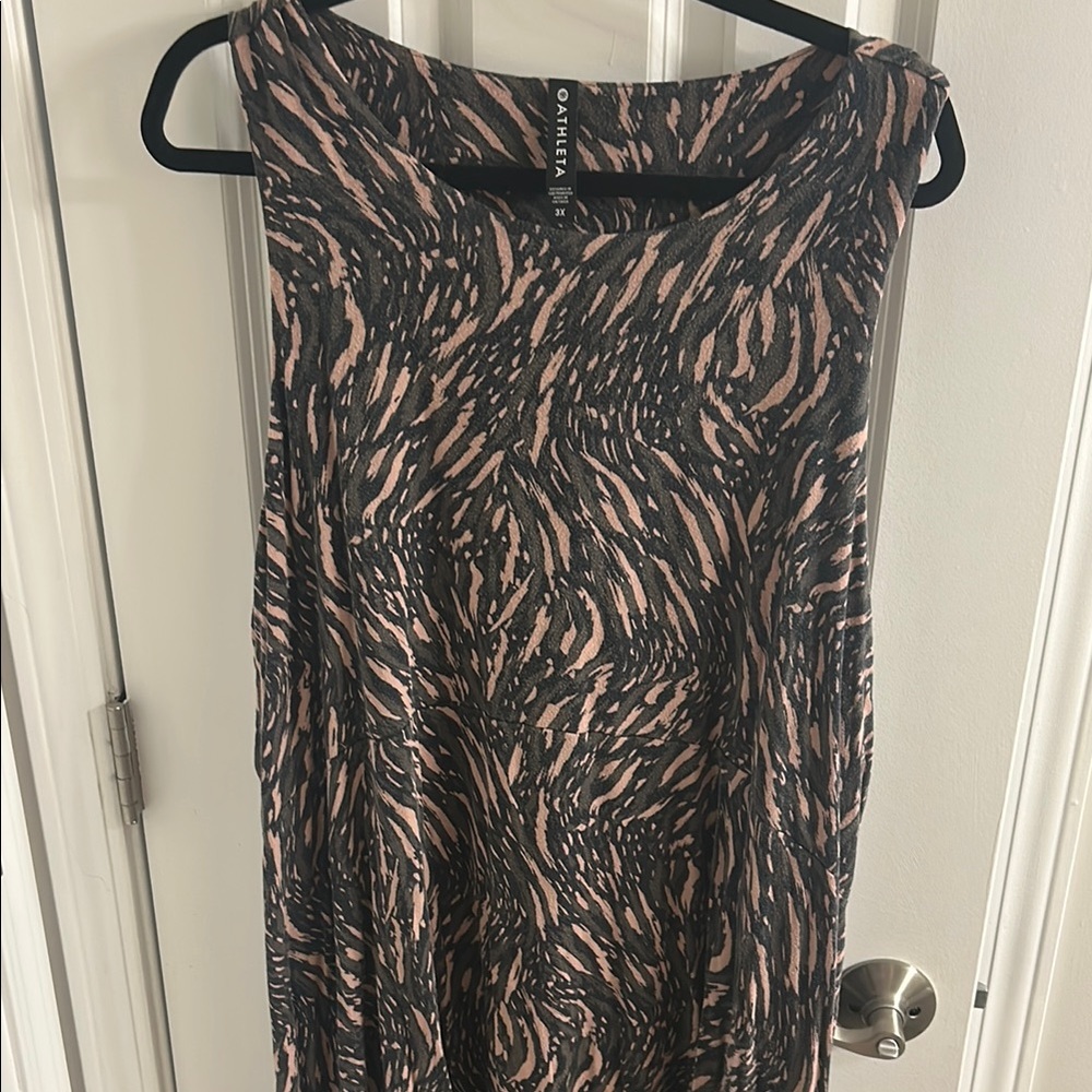 Athleta Black and Pink Patterned Dress